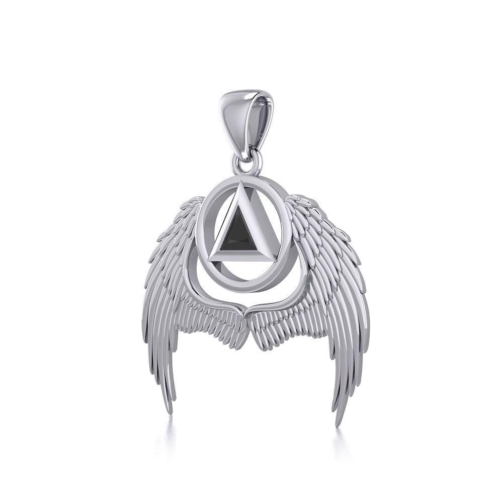 Angel Wings Recovery Sterling Silver Pendant with Gemstone TPD5840