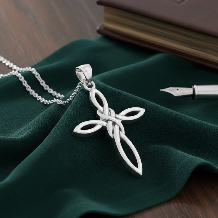 Celtic Knot Cross Sterling Silver Pendant TPD6454*