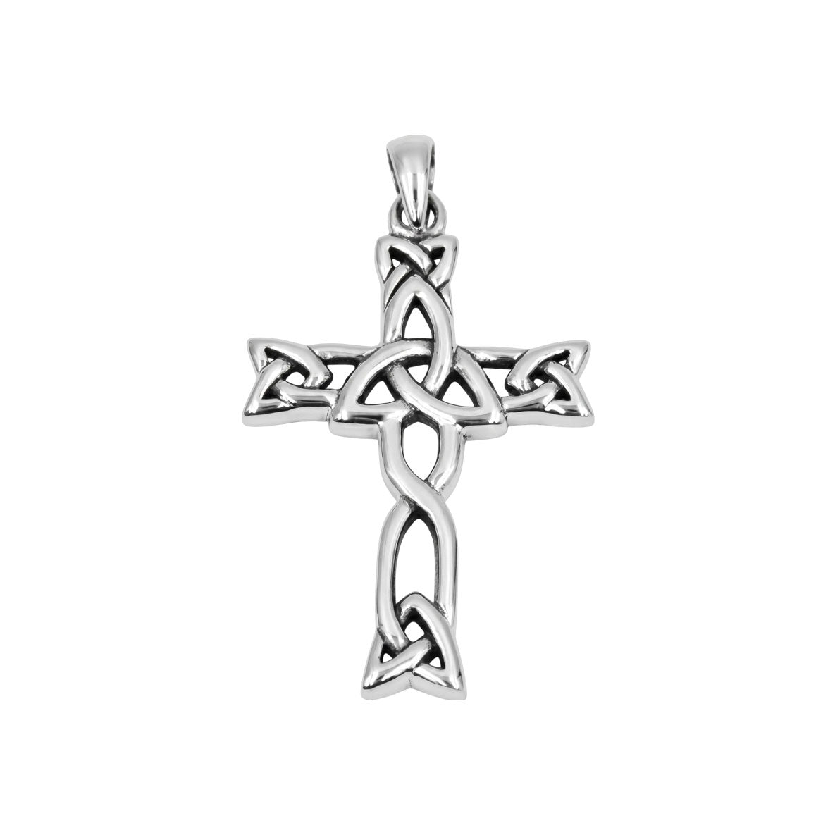 Celtic Cross with Trinity Knot Sterling Silver Pendant TPD6487