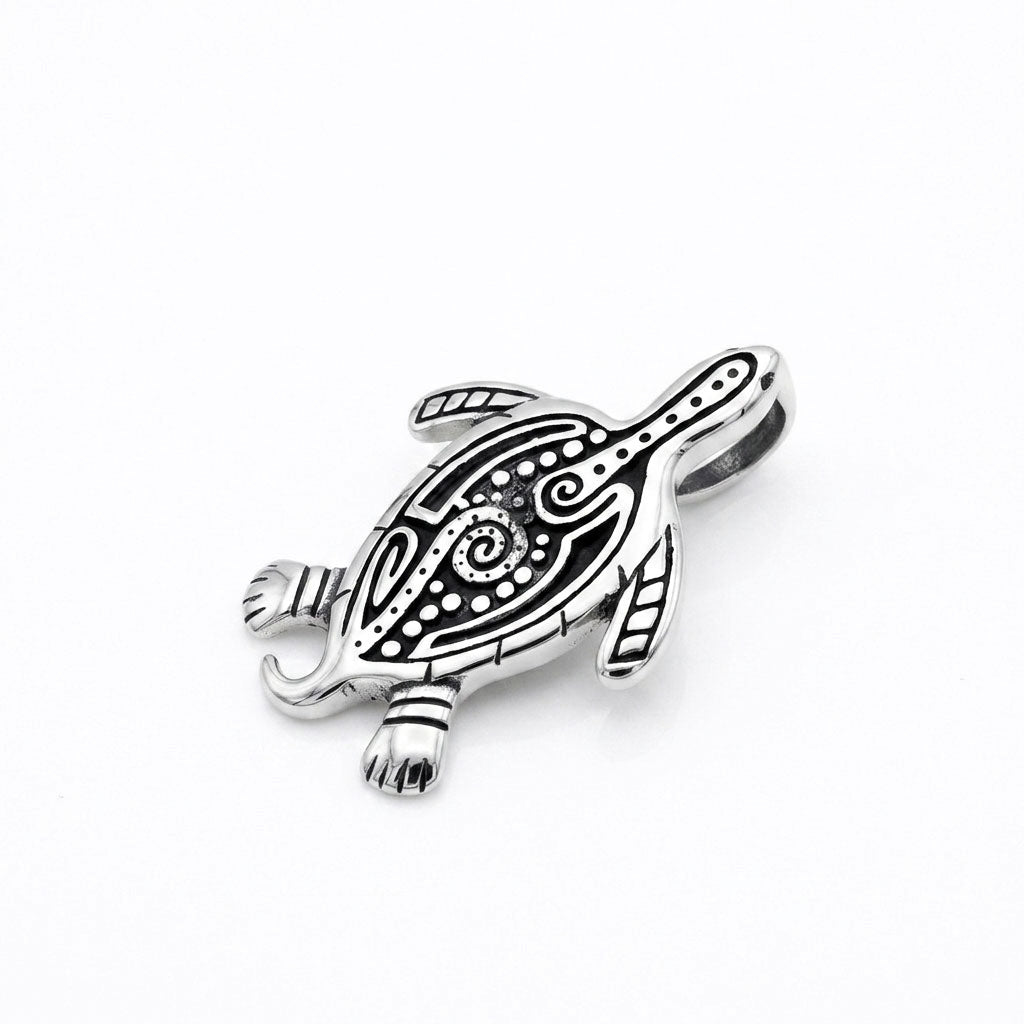 Aboriginal inspired Turtle Sterling Silver Pendant TP2326