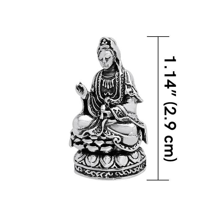 Guan Yin Goddess Sterling Silver Pendant TPD753