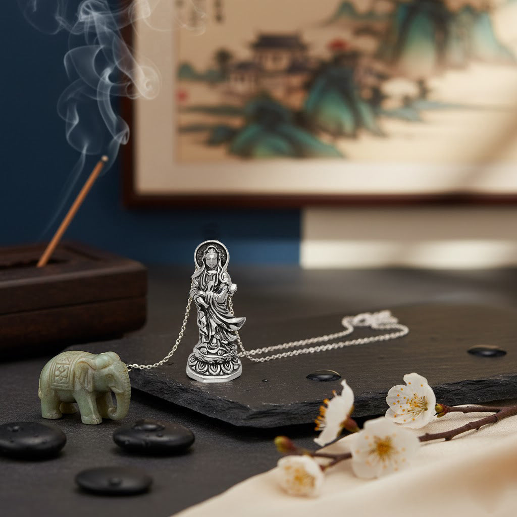 Guan Yin Sterling Silver Pendant TPD755