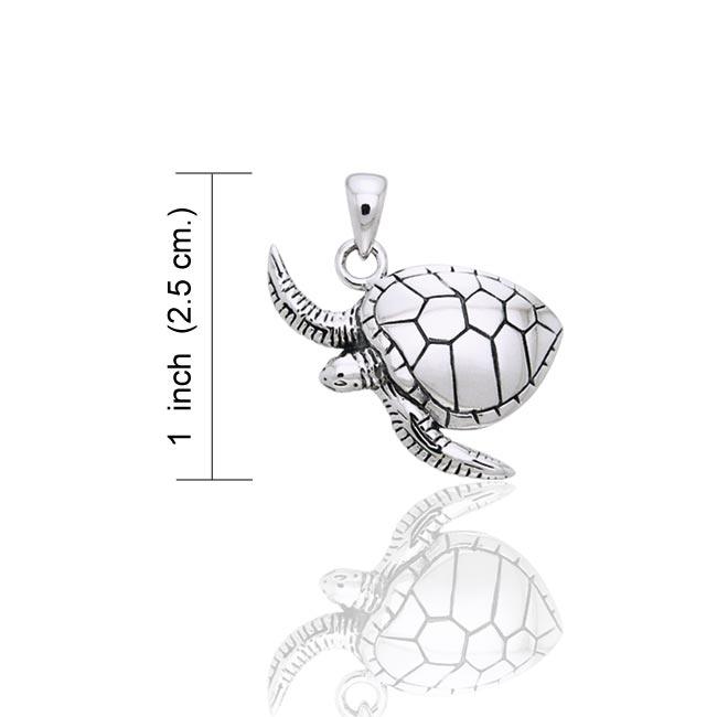 Sea Turtle Sterling Silver Pendant TPD828