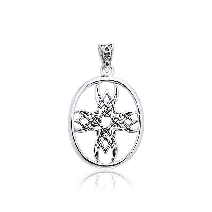 Celtic Knotwork Tribal Cross Silver Pendant TPD989