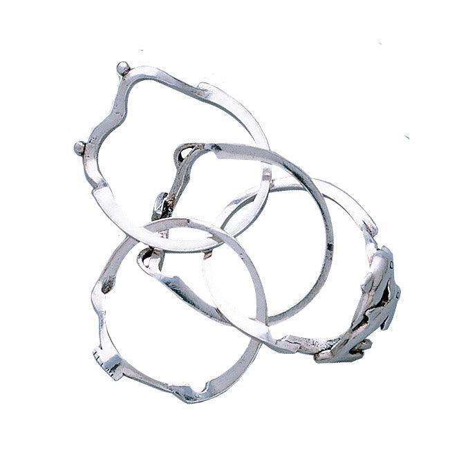 Double Dolphins Silver Puzzle Ring TR1338 - Wholesale Jewelry