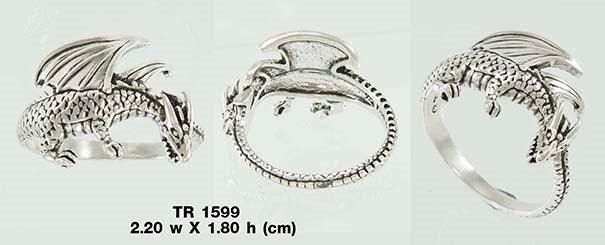 Winged Dragon Silver Ring TR1599