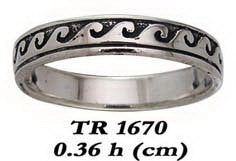 Wave Sterling Silver Band Ring TR1670