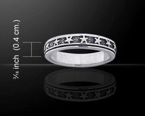 Stars Sterling Silver Spinner Ring TR1679