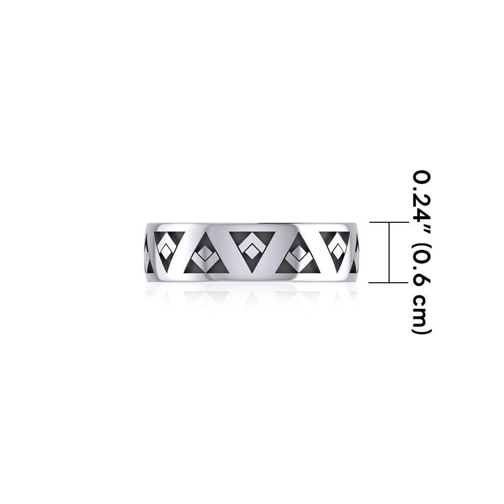 Modern Triangle Silver Ring TR1865