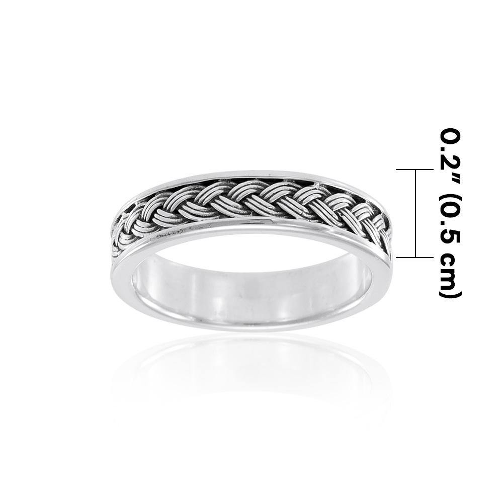 Braided Sterling Silver Band Ring TR192