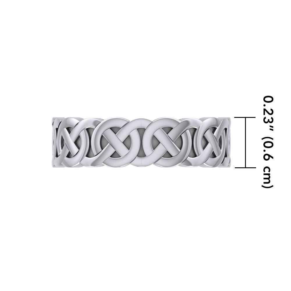 Celtic Knotwork Silver Wedding Ring TR355