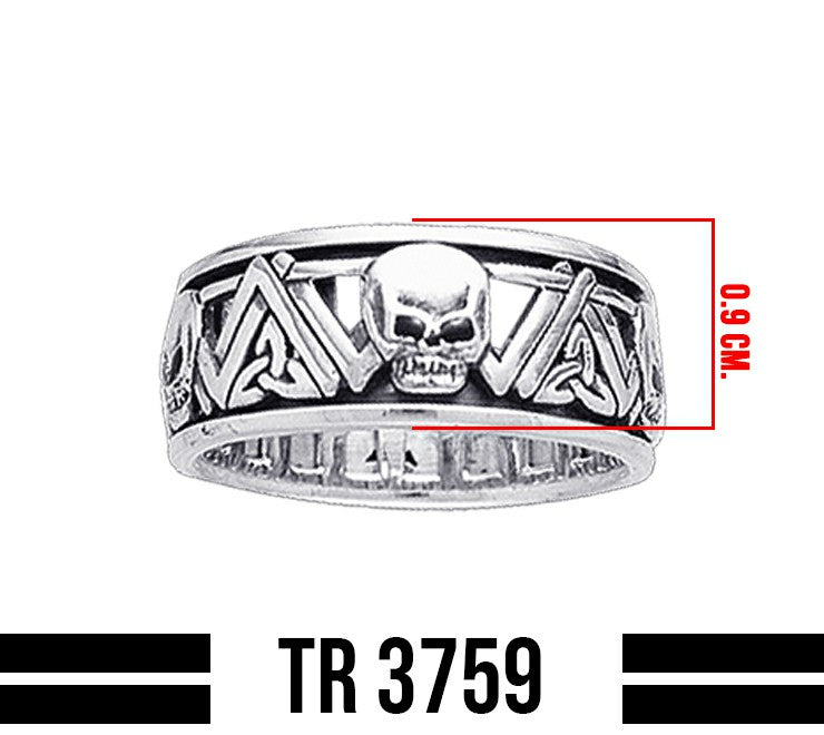 Trinity Skulls Sterling Silver Spinner Ring TR3759