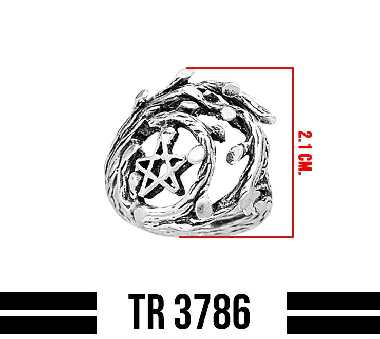 Silver Pentagram Pentacle Ring TR3786