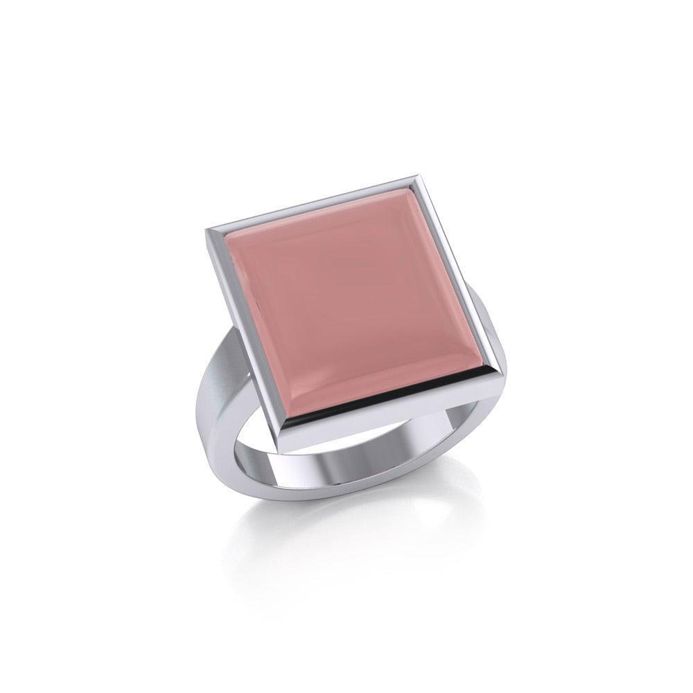Square Inlaid Stone Ring TR3837