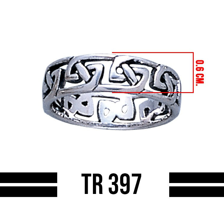 The light of an everlasting life ~ Celtic Knotwork Sterling Silver Ring TR397
