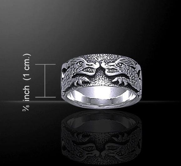 Fierce Dragons Silver Band Ring TR959