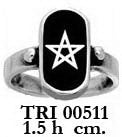 Pentagram Sterling Silver Ring TRI511