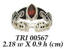 Silver Mammen Weave Ring with Gem TRI567