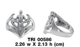 Triple Moon Goddess Sterling Silver Ring TRI586