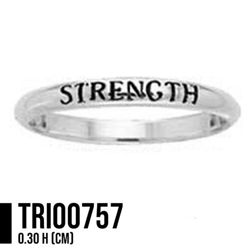 Strength Sterling Silver Ring TRI757