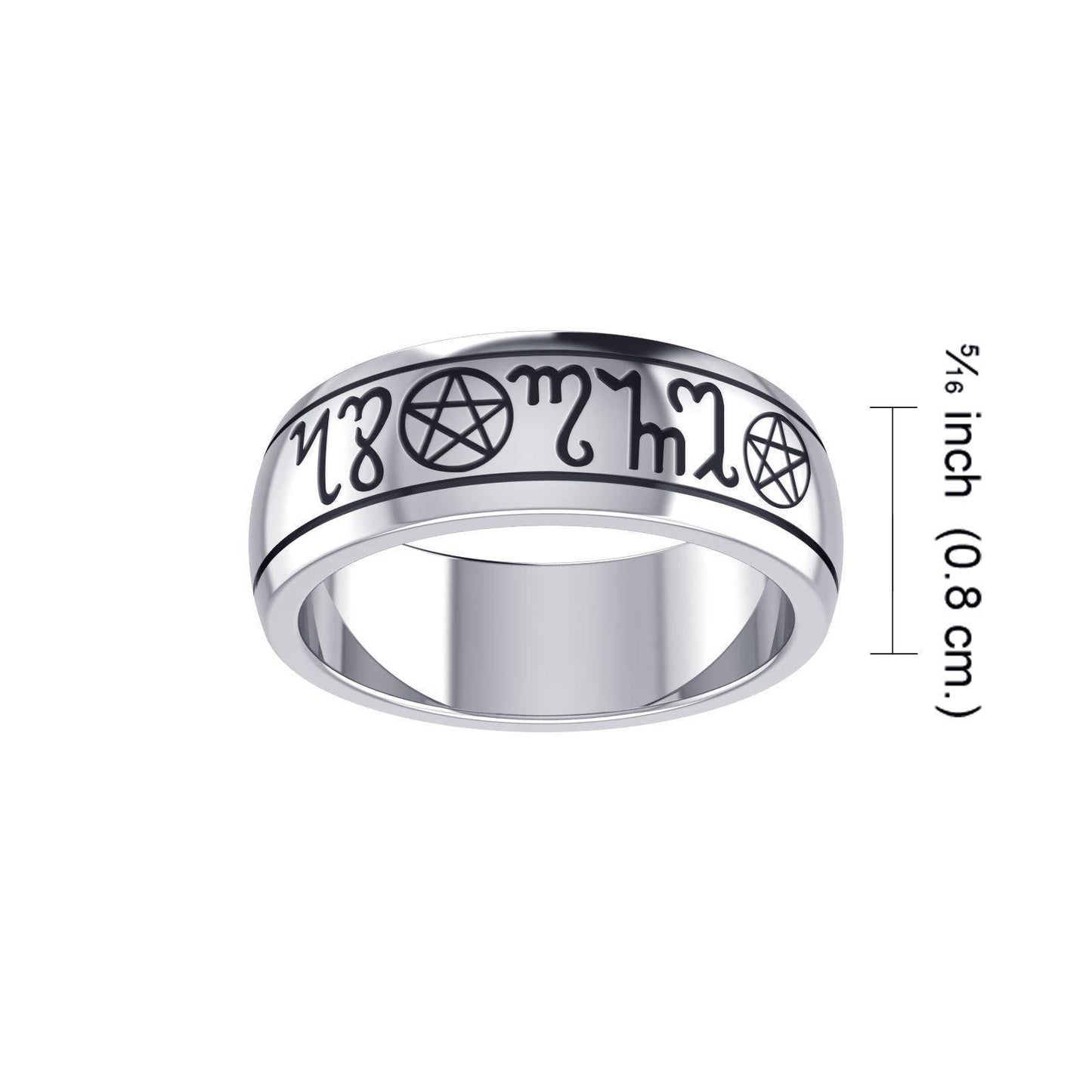 Theban Silver Handfasting Ring TRI057