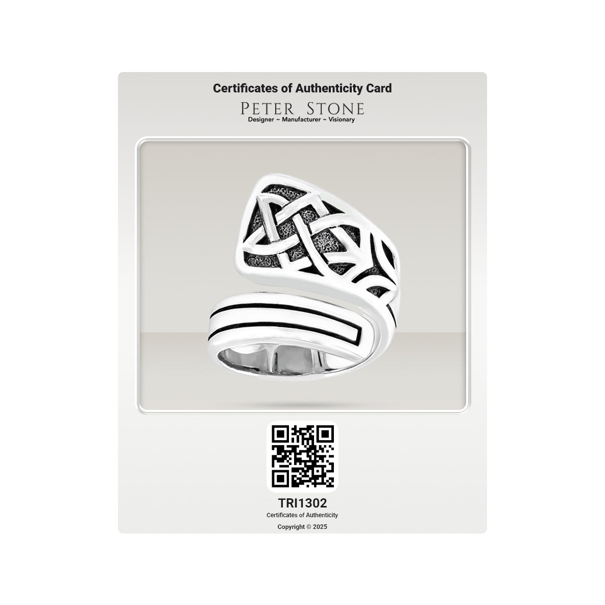 A beautiful beginning through an eternity built around love ~ Celtic Knotwork Sterling Silver Ring TRI1302