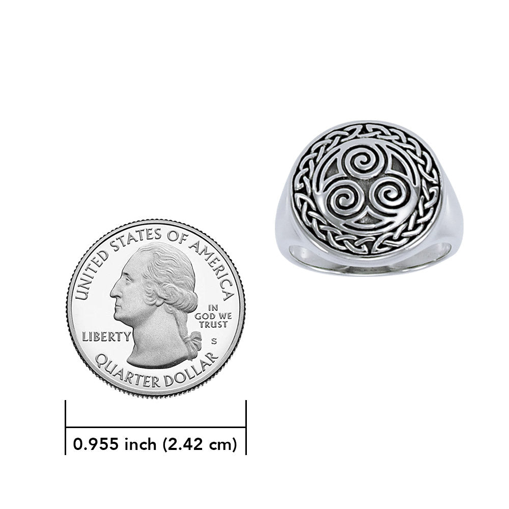 Celtic Spiral Sterling Silver Ring TRI1346