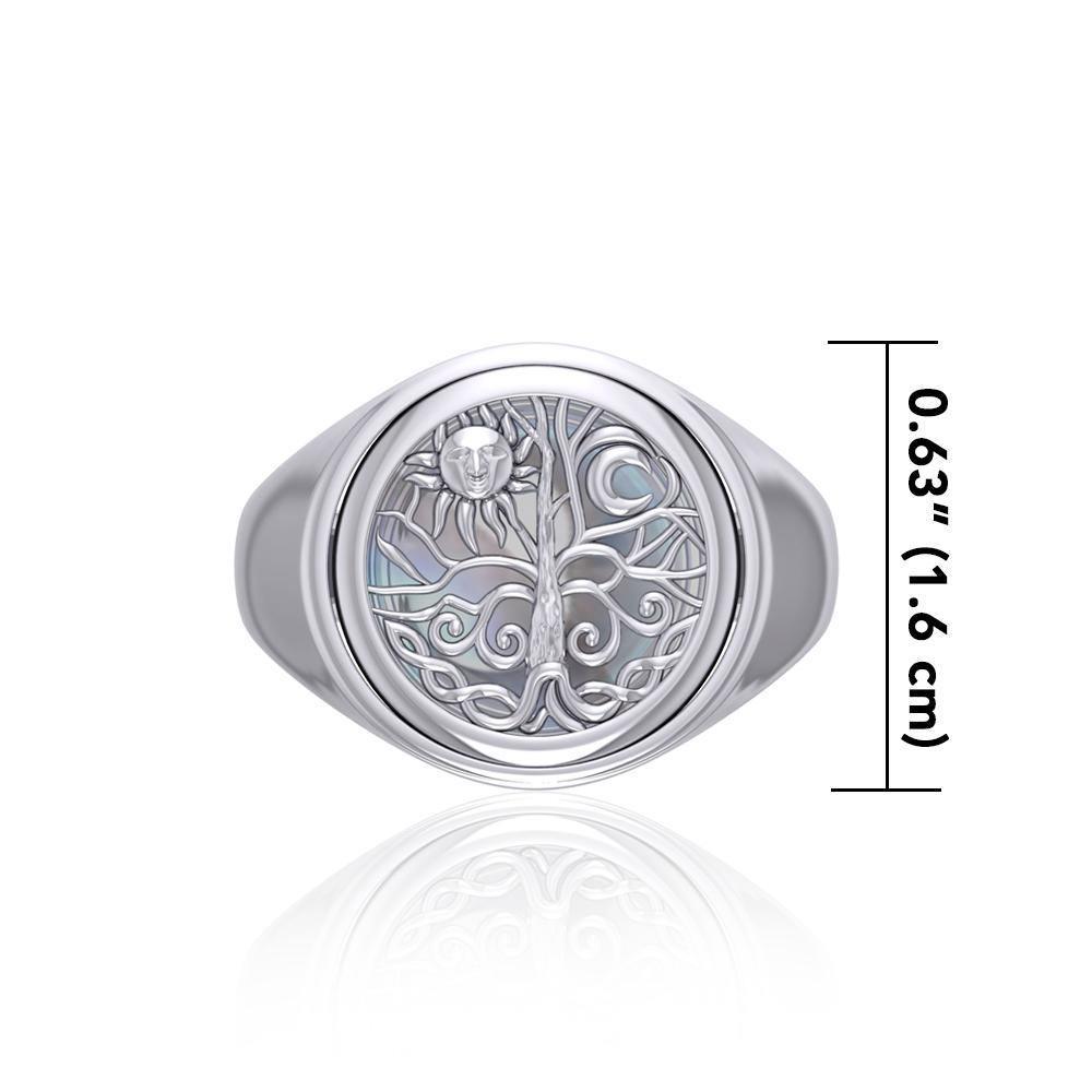 Tree of life Silver Flip Ring TRI153