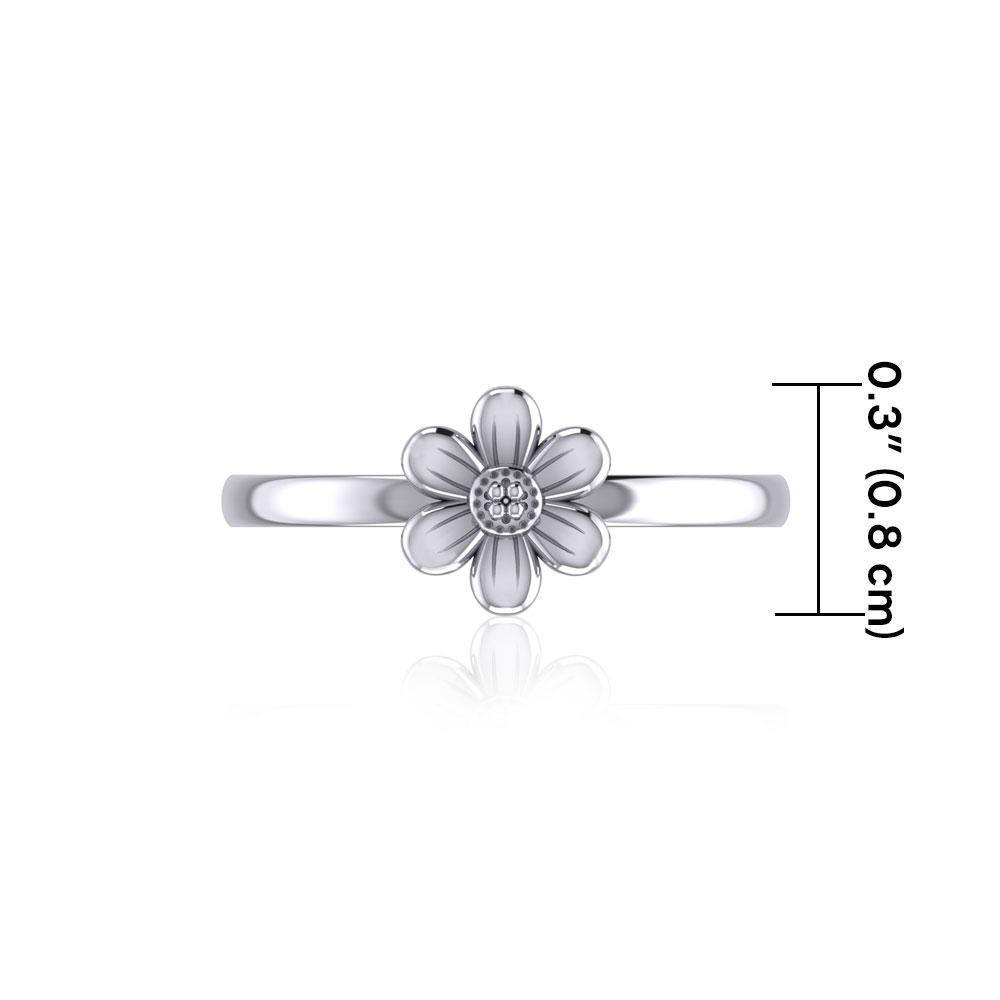 Cute Flower Silver Ring TRI1871 - Wholesale Jewelry