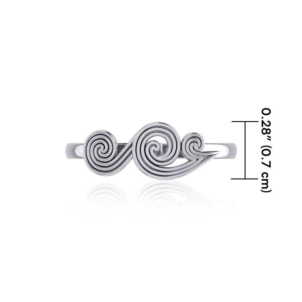 Spiral Wave Silver Ring TRI1872