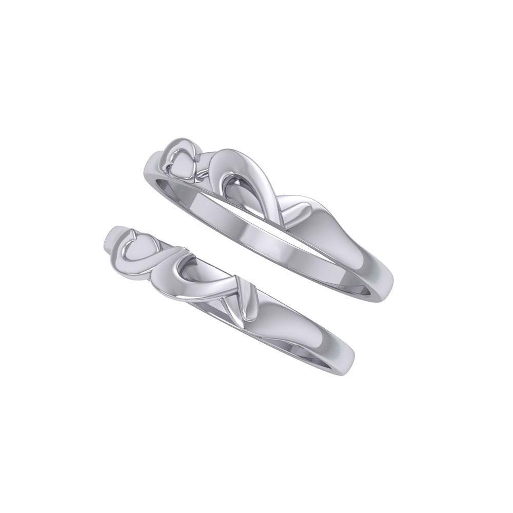 Heart Love Silver Commitment Band Ring TRI1944