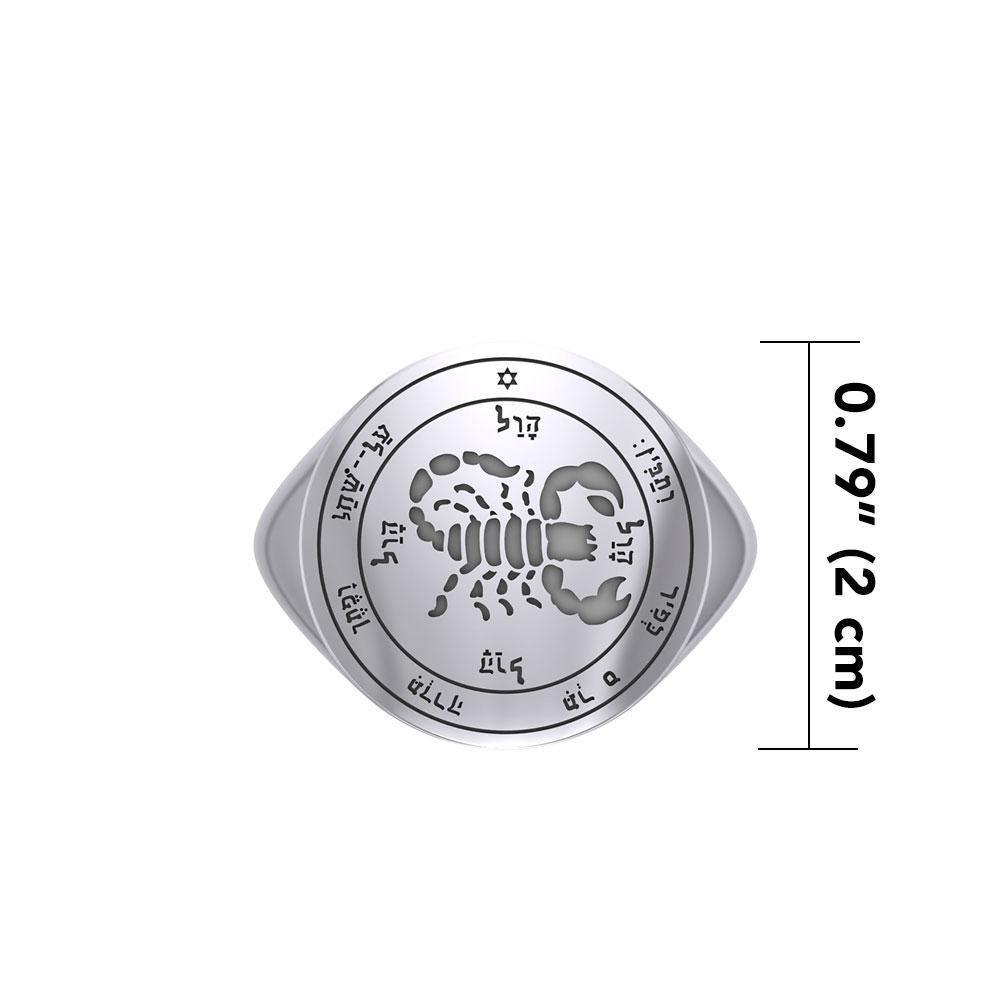 Fifth Pentacle of Mars Silver Signet Men Ring TRI1988
