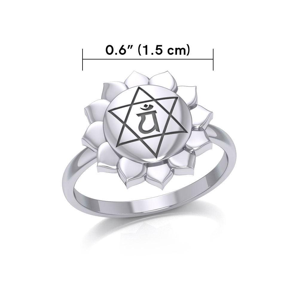 Anahata Heart Chakra Sterling Silver Ring TRI2042