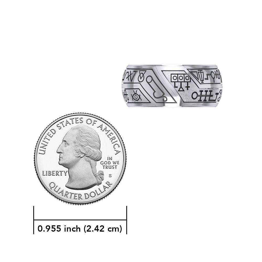 Peter Stone Puzzle Ring Theme Sigil of Archangels & Demons TRI2444 - peterstone.dropshipping