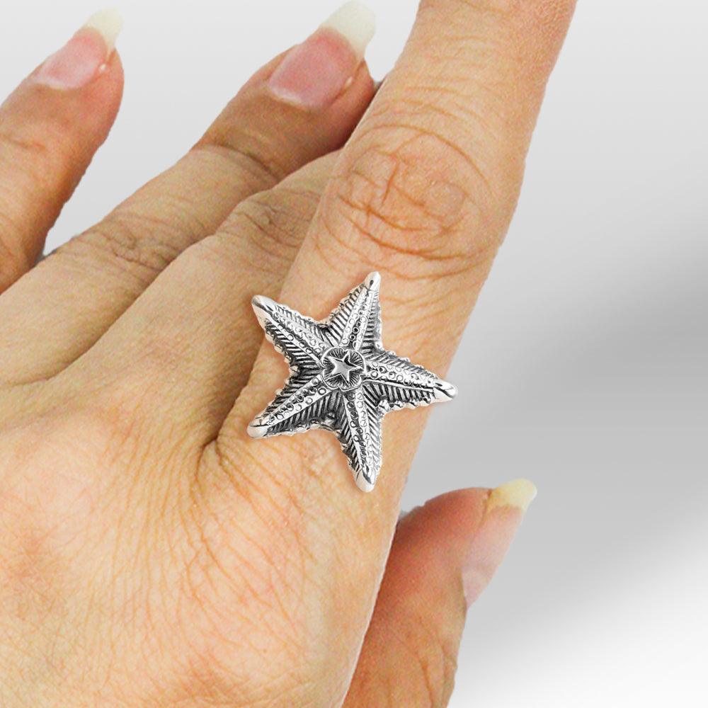 Star Fish Sterling Silver Ring - peterstone.dropshipping