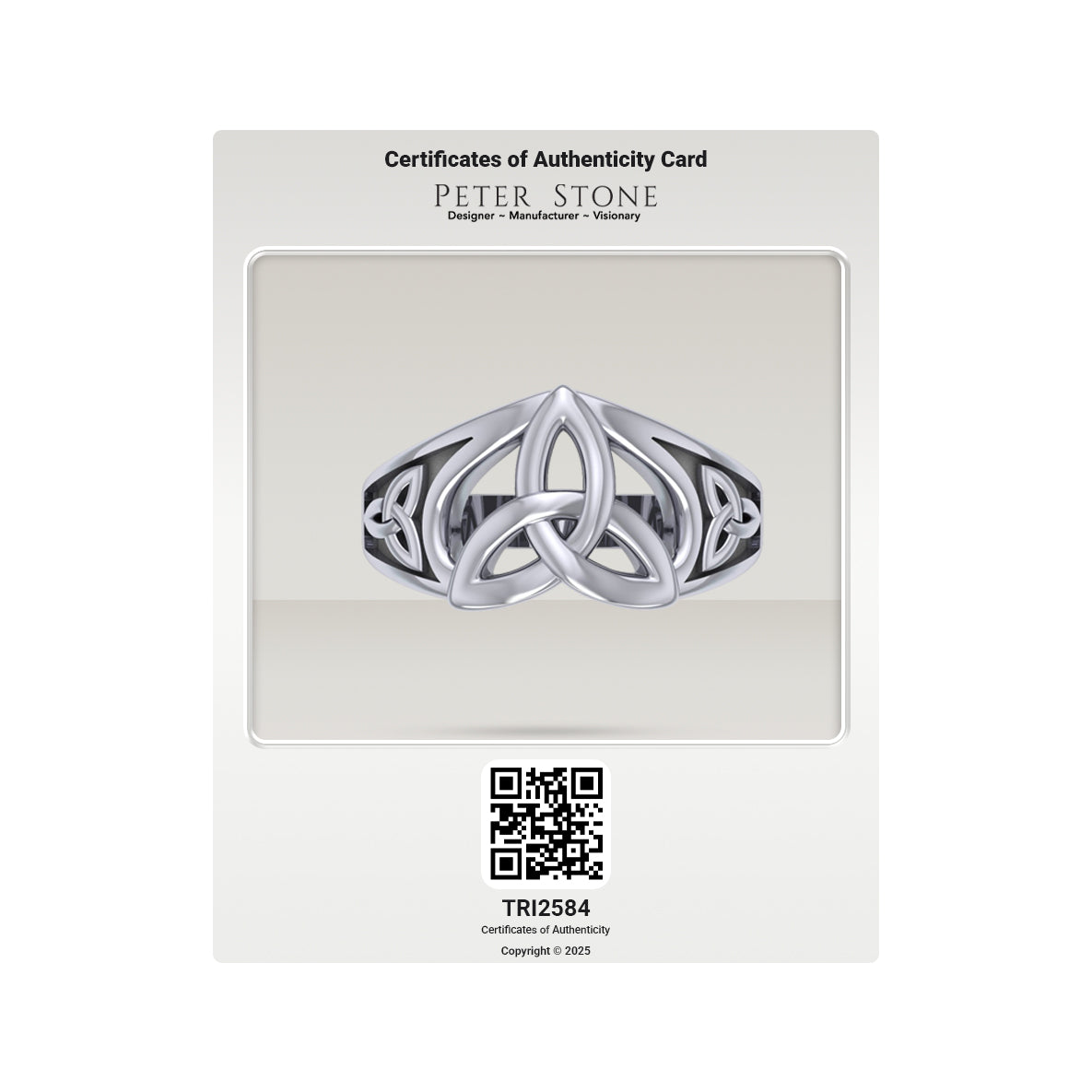 Celtic Trinity Knot Sterling Silver Ring TRI2584