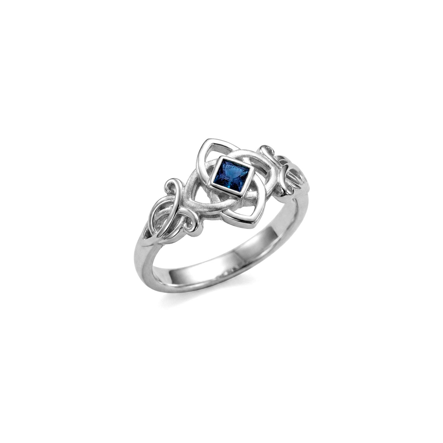 Celtic Flower with Gemstone Sterling Silver Ring TRI2597