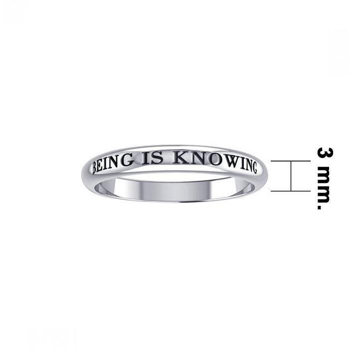 Being is Knowing Empower Words Silver Ring TRI412