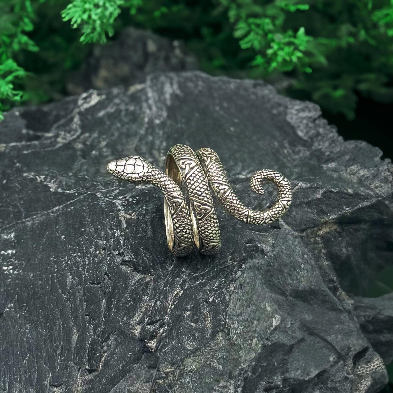 Celtic Trinity Knotwork Snake Sterling Silver Ring TRI563 - Wholesale Jewelry