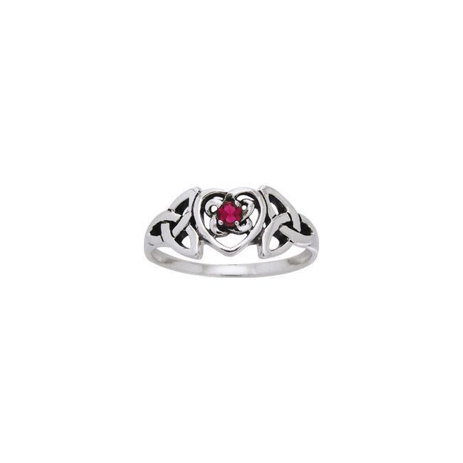 Celtic heart Silver Ring TRI817