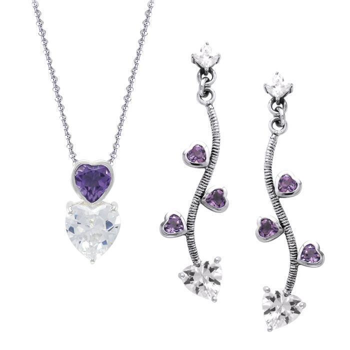 All About Love ~ Sterling Silver Jewelry Earrings and Necklace Set TSE609