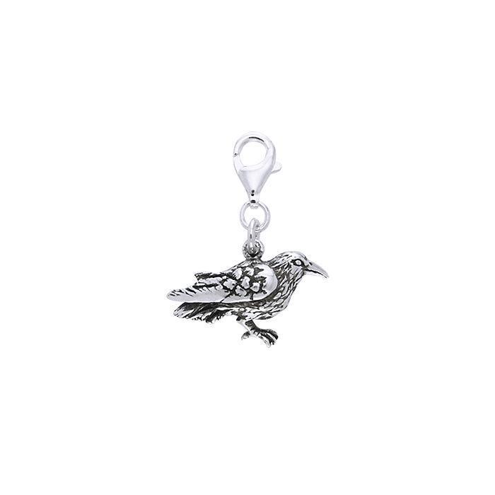 Silver Raven Clip on Charm TWC011