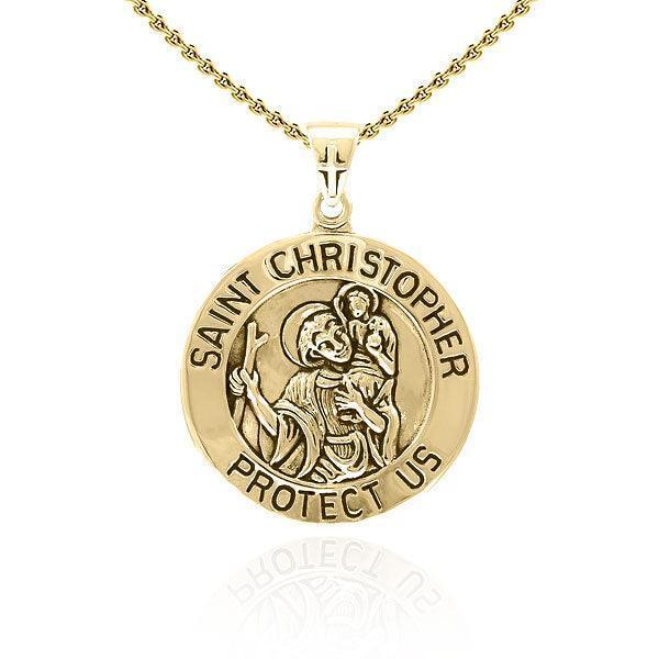Saint Christopher Gold Vermeil Plate on Silver Pendant VPD4563