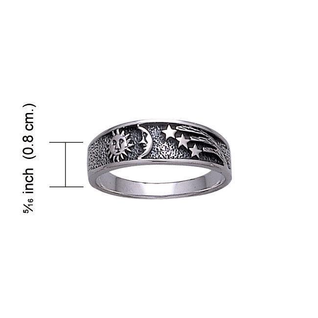 Sun Moon and Stars Sterling Silver Ring WR215