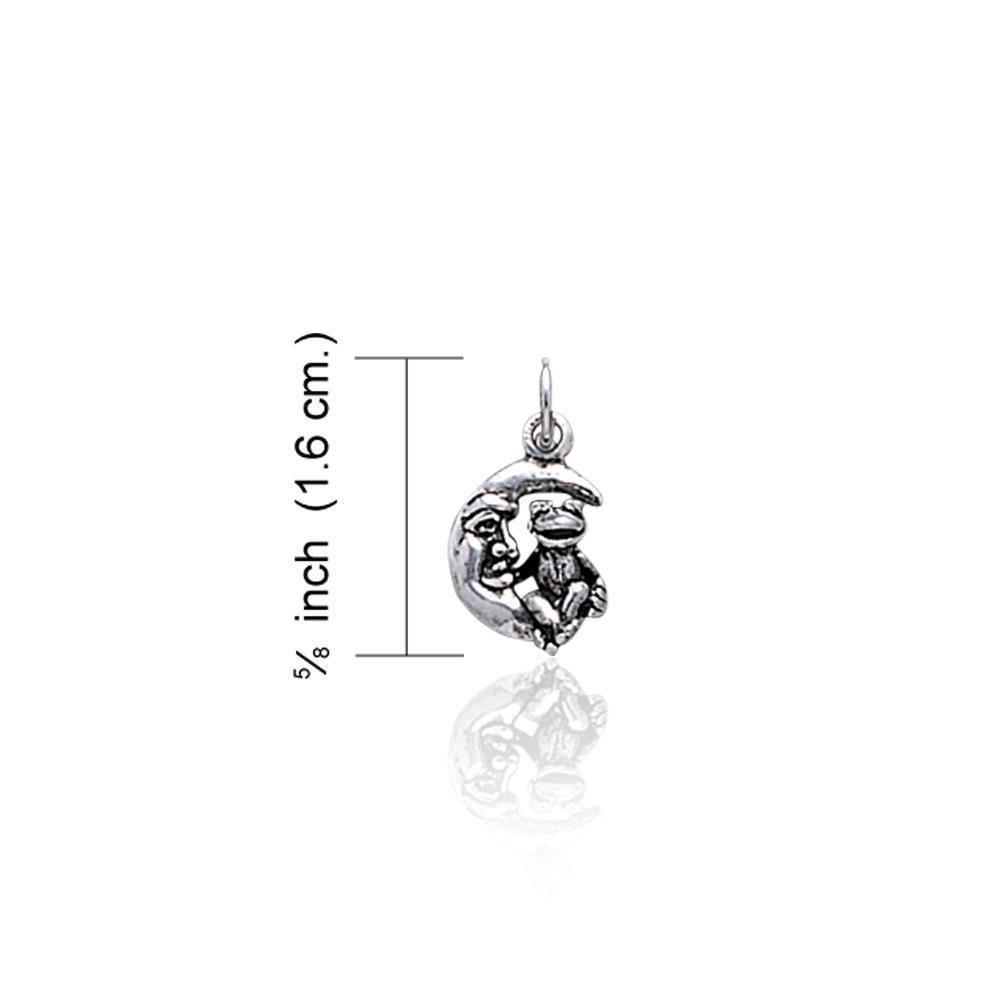 Frog on Cresent Moon Charm LP2205