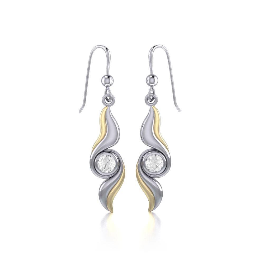 Black Magic Waves Silver & Gold Earrings MER391