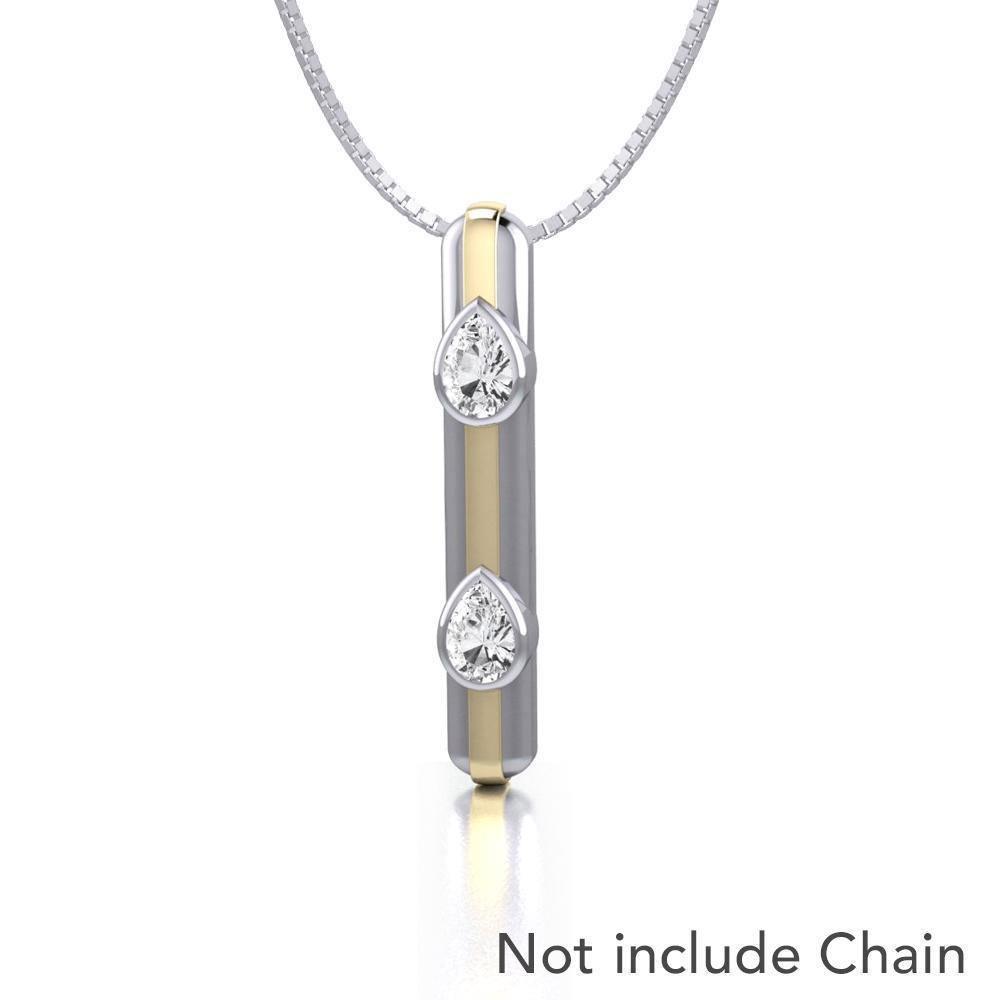 Black Magic Art Deco Silver & Gold Pendant MPD928