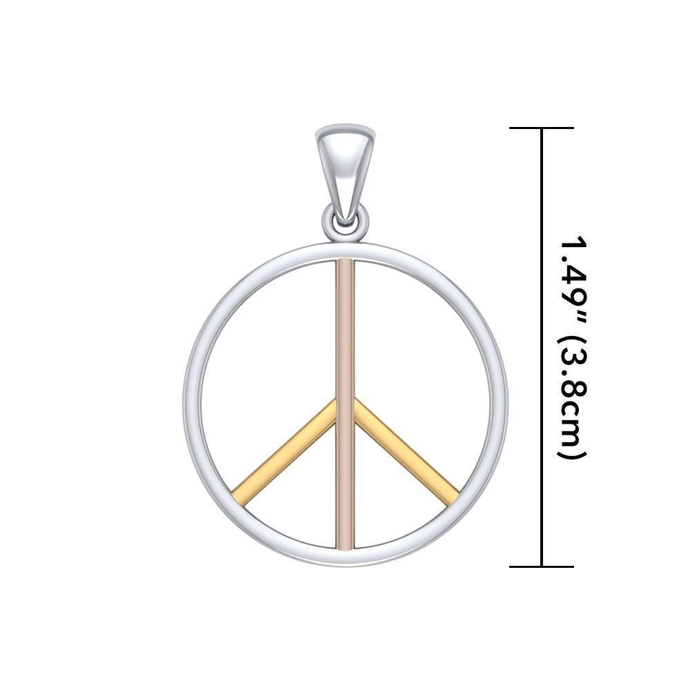 Peace Symbol Three Tone Pendant OJP027