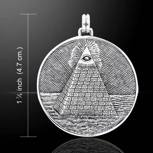 Eye of Providence Pyramid Sterling Silver Pendant By Oberon Zell TPD1113