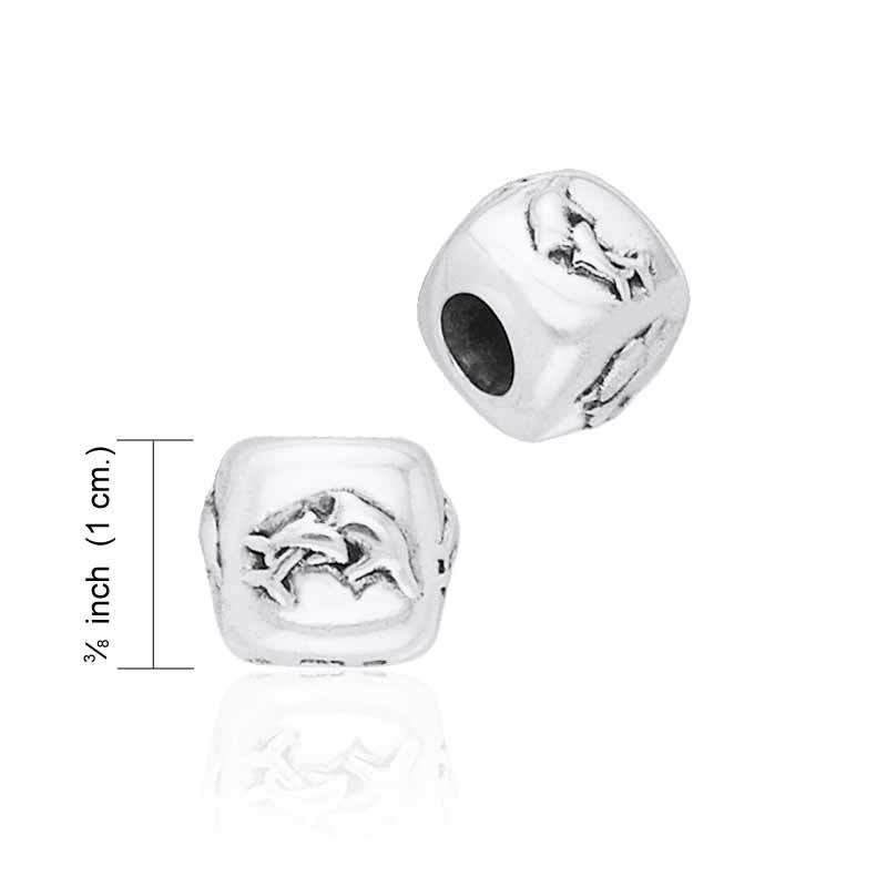Square Dolphin Silver Bead TBD039